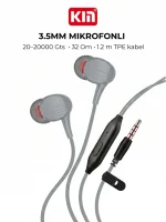 KIN K820 Simli Quloqchin 3.5mm Mikrofon 32 Om 20-20000Hz 1.2m - Image 3