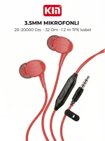 KIN K820 Simli Quloqchin 3.5mm Mikrofon 32 Om 20-20000Hz 1.2m - Image 4