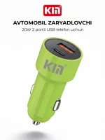 KIN KC21 Avto Zaryadlovchi 2 USB 20W 5V/3.1A Tez Quvvatlash - Image 3