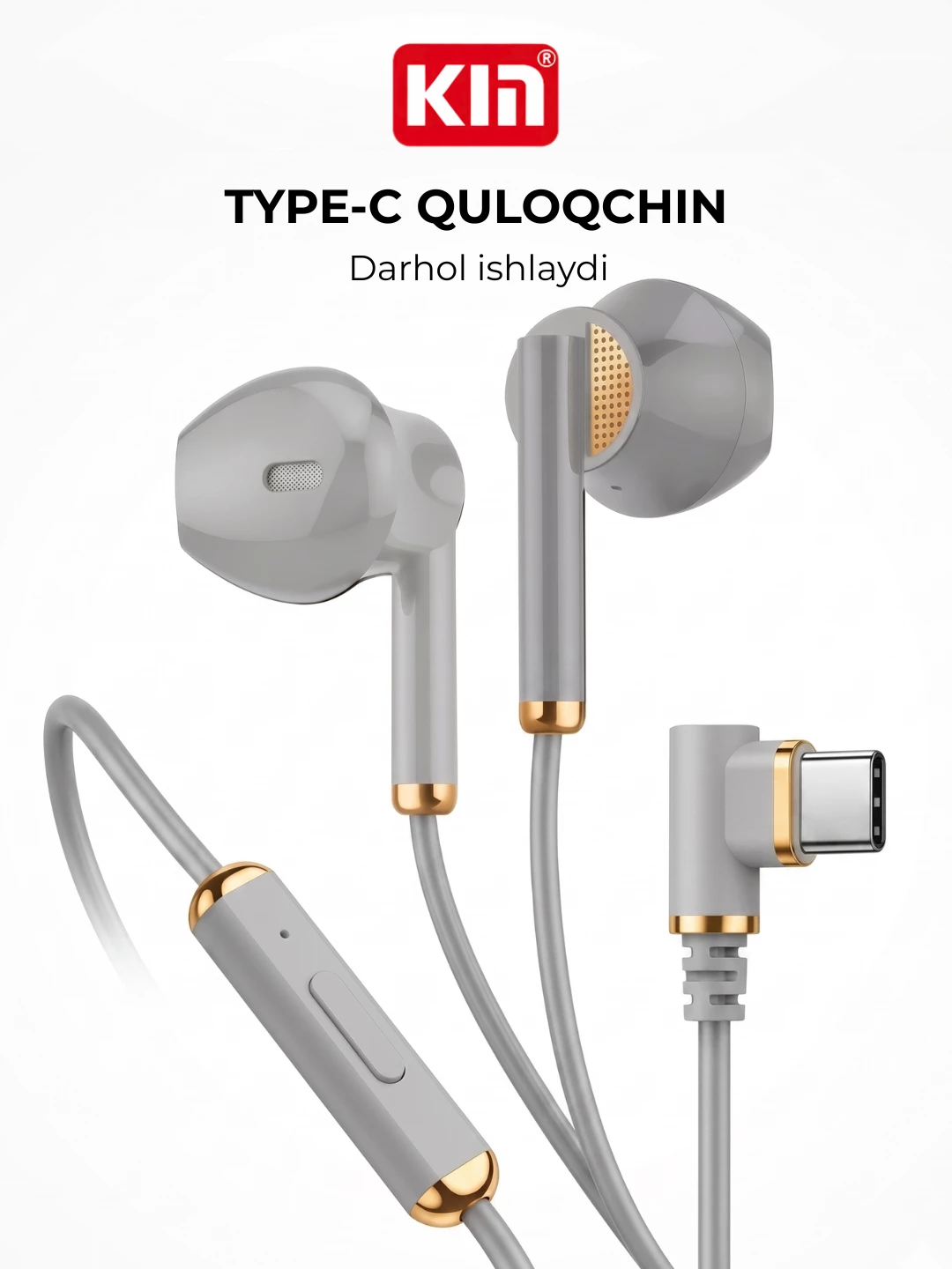KIN K822C Type-C quloqchin mikrofon bilan