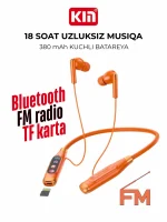KIN KL126 simsiz Bluetooth naushnik, FM radio, TF karta va bo'yinbog' bilan - Image 2