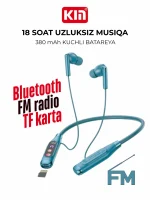 KIN KL126 simsiz Bluetooth naushnik, FM radio, TF karta va bo'yinbog' bilan - Image 4