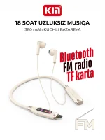 KIN KL125 simsiz Bluetooth naushnik, FM radio, TF karta va bo'yinbog' bilan - Image 5