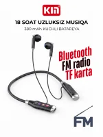 KIN KL125 simsiz Bluetooth naushnik, FM radio, TF karta va bo'yinbog' bilan - Image 2